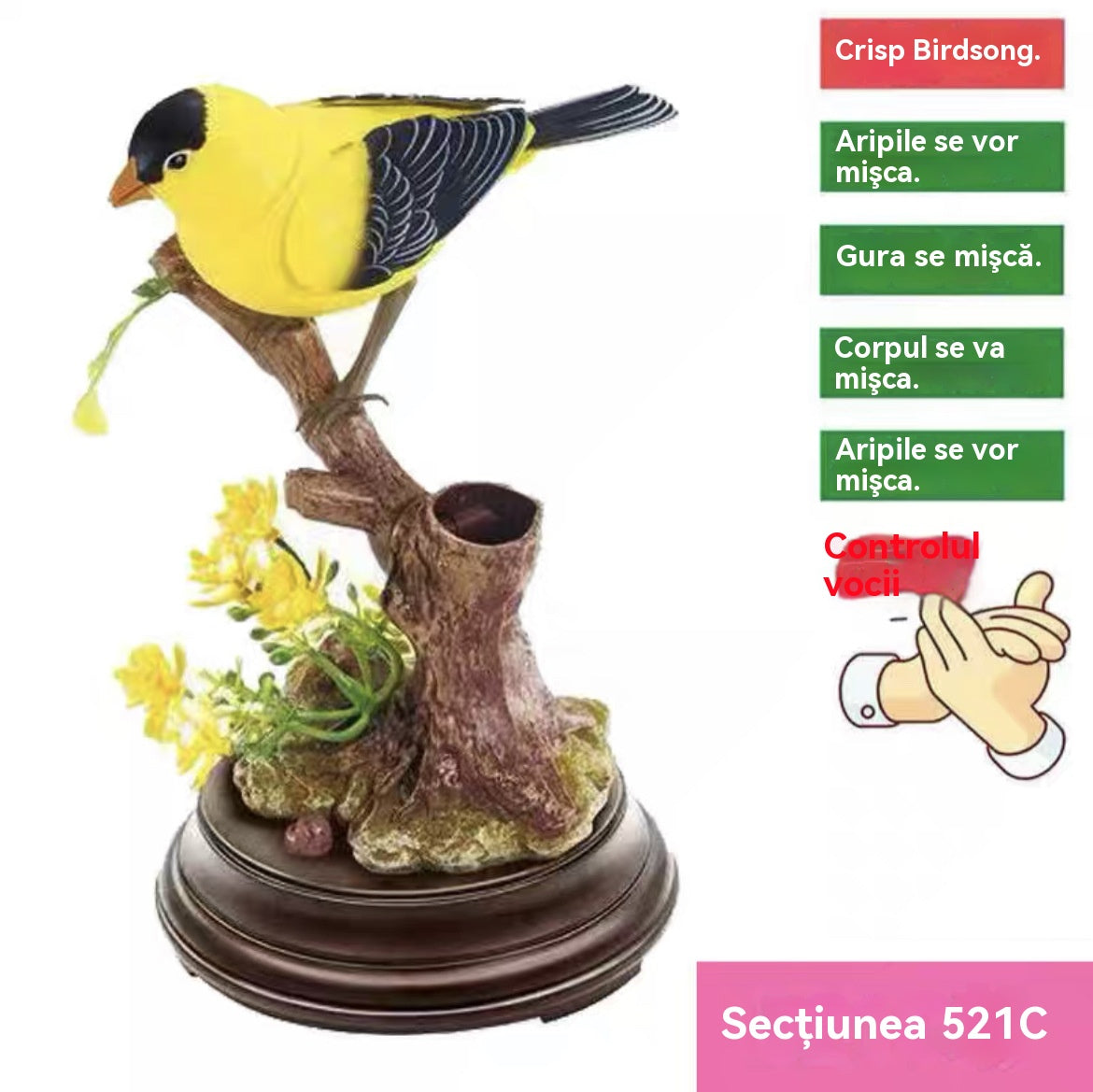 🦜🐦Simulacija s glasovnim upravljanjem, kreativni slatki ukrasi za ptice s glasovnim upravljanjem, ukrasni ukrasi za sobni stol