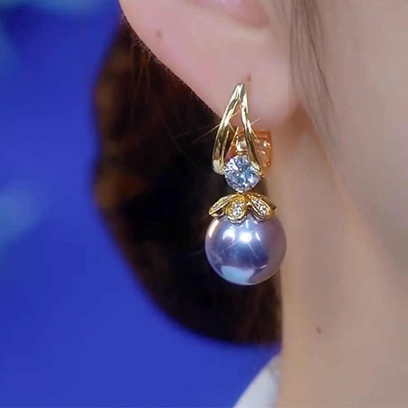 Pendientes de plata con perlas de lujo francés de nuevo estilo 2026