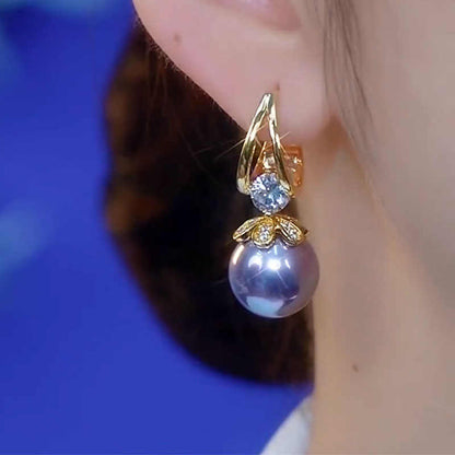 Pendientes de plata con perlas de lujo francés de nuevo estilo 2026