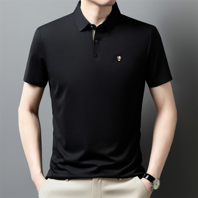 【M-4XL】Nuevo polo casual de manga corta con cuello y seda helada 2026