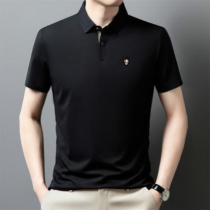 【M-4XL】Nuevo polo casual de manga corta con cuello y seda helada 2026