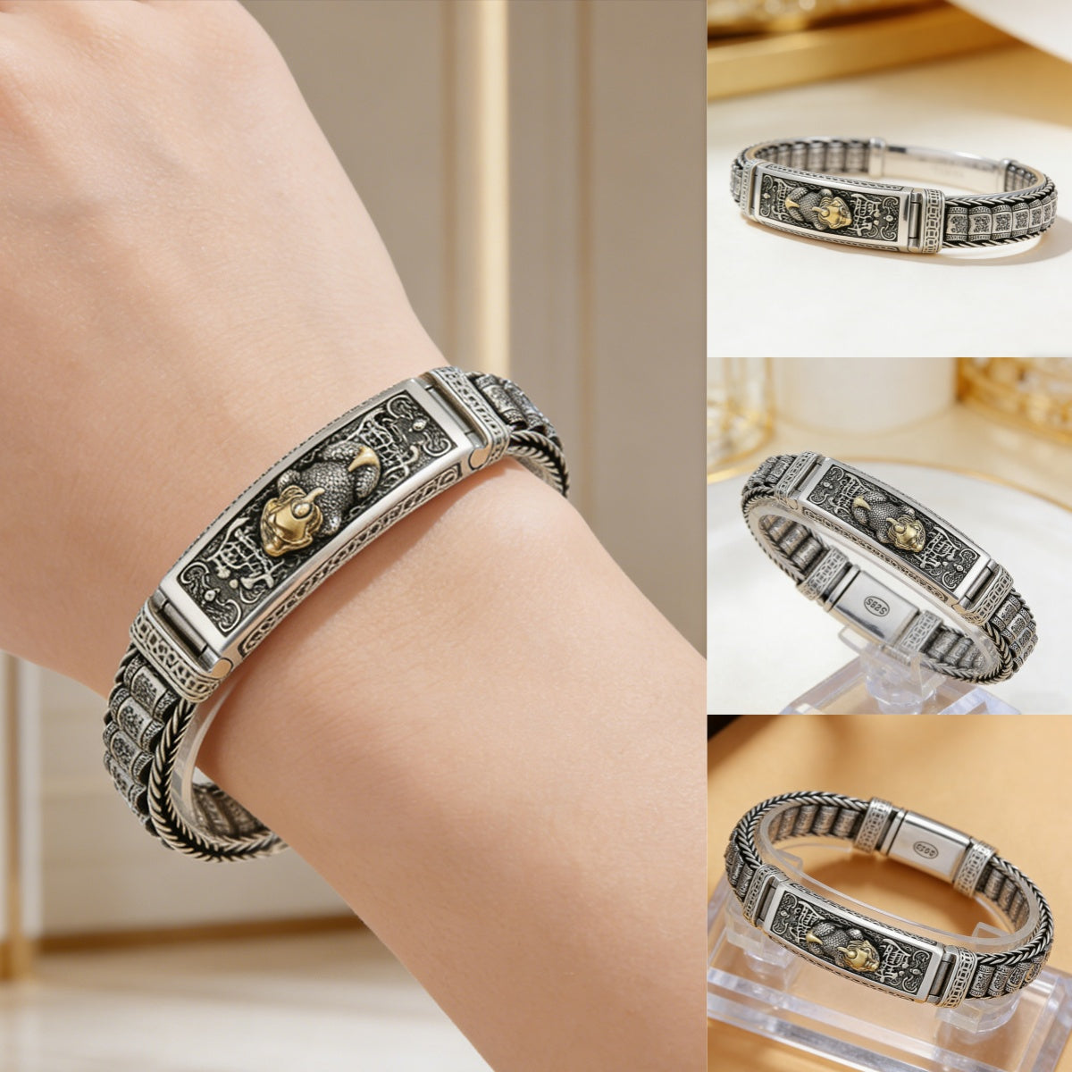 【Descuento por tiempo limitado】Nueva pulsera de la suerte de plata de ley 925