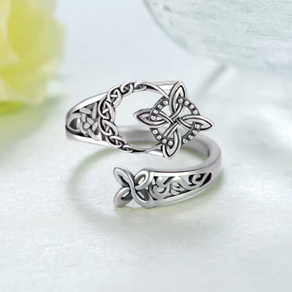 【Compra 1, llévate 1 gratis】Anillo de nudo celta de plata S925 con