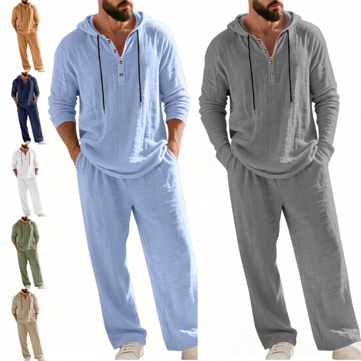 Conjunto de dos piezas para hombre: top holgado y pantalón con capucha ✅️Pago contra reembolso