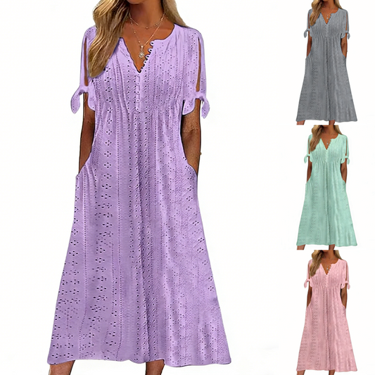 Vestido minimalista de color liso para mujer talla grande