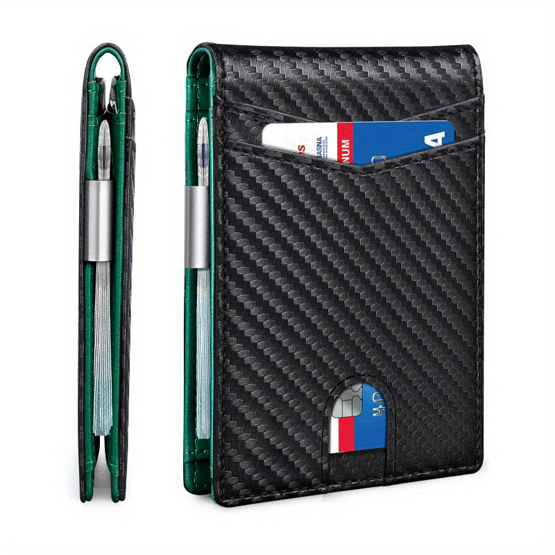 【Descuento por tiempo limitado】Imprescindible para hombres，Cartera minimalista para hombre con función de protección RFID