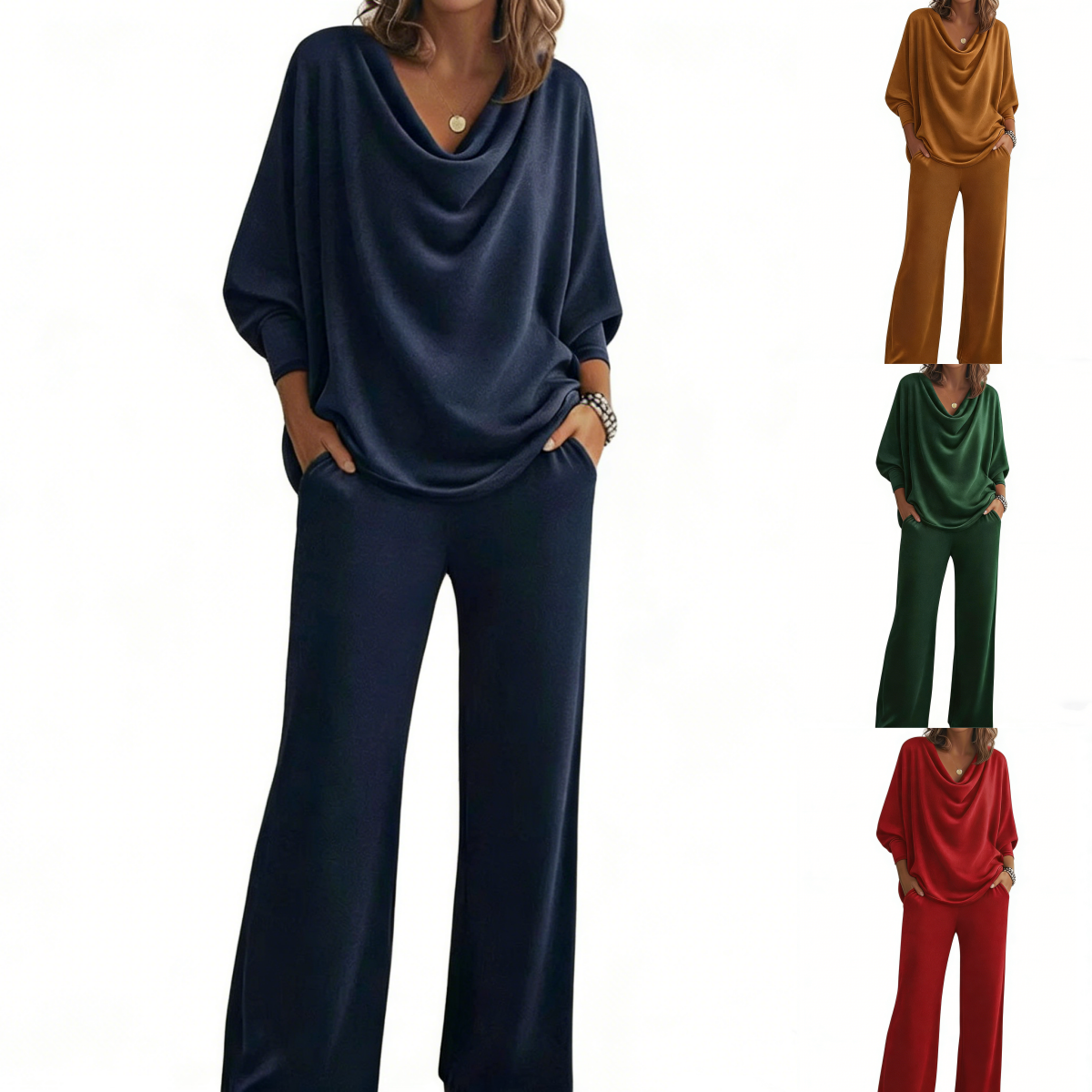 Nuevo conjunto de dos piezas cómodo de terciopelo para mujer