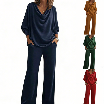 Nuevo conjunto de dos piezas cómodo de terciopelo para mujer