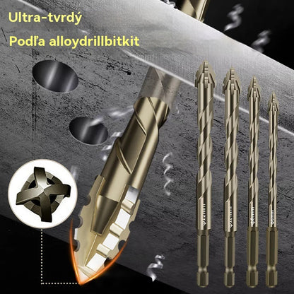 Sada vysokovýkonných excentrických vrtákov so 4 drážkami