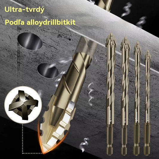 Sada vysokovýkonných excentrických vrtákov so 4 drážkami