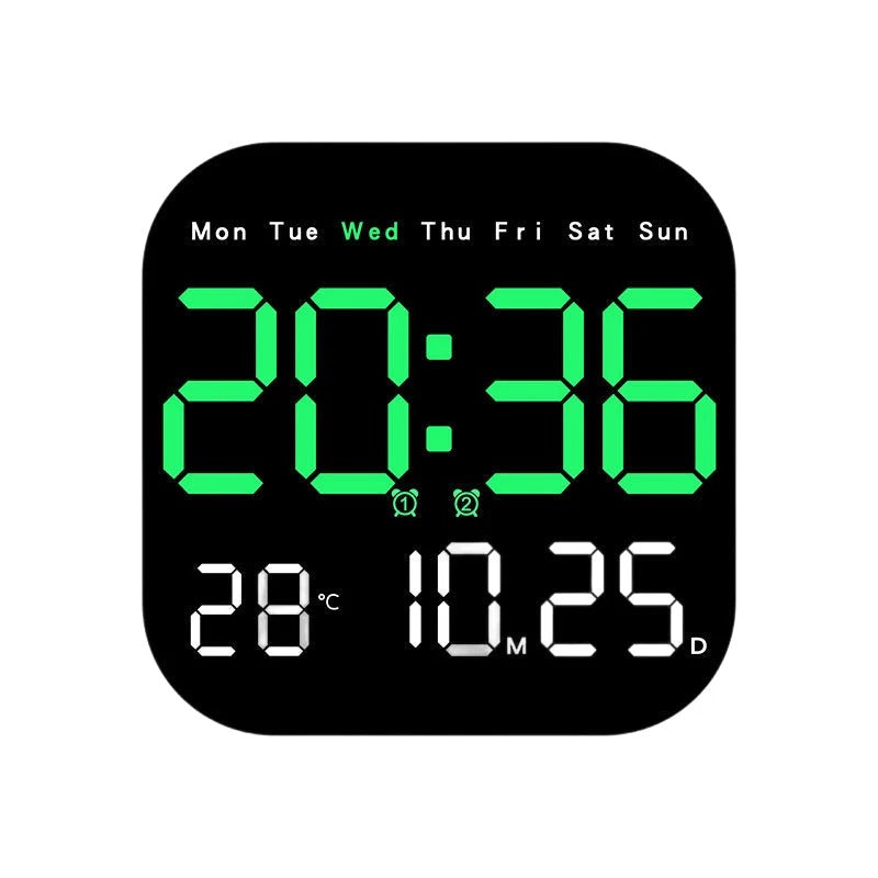 Reloj digital para el hogar y la oficina: ¡despierte suavemente y olvídese de las alarmas molestas! Brillo ajustable, funcionamiento silencioso por la noche. También muestra la temperatura. Un compañero fiable para su día a día. 🌙
