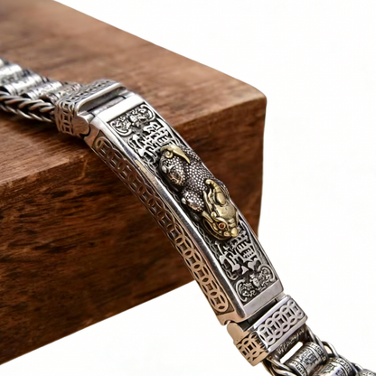 Pulsera de plata de ley para atraer la riqueza y la buena suerte
