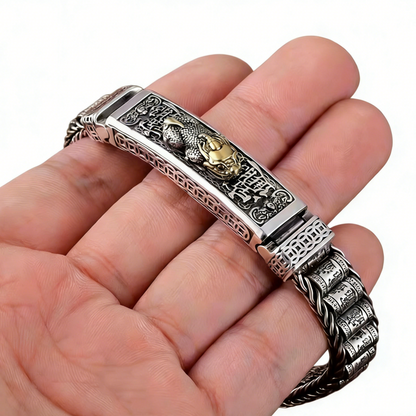 Pulsera de plata de ley para atraer la riqueza y la buena suerte