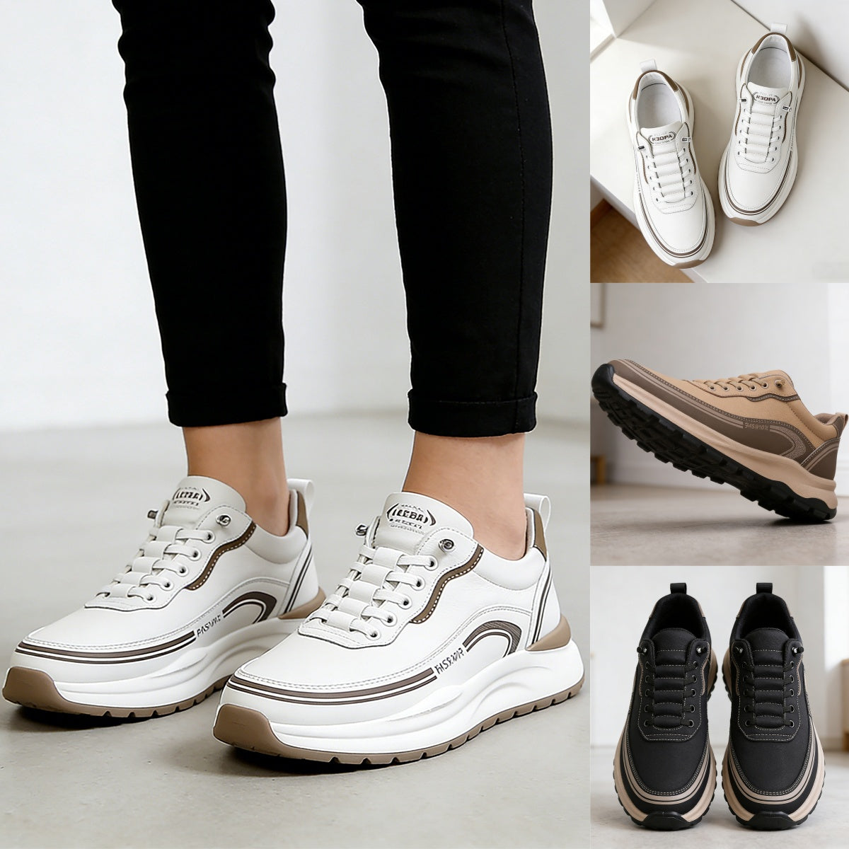 【Oferta】【39-45】Zapatillas de piel impermeables y antimanchas con suelas suaves y cómodas de llevar