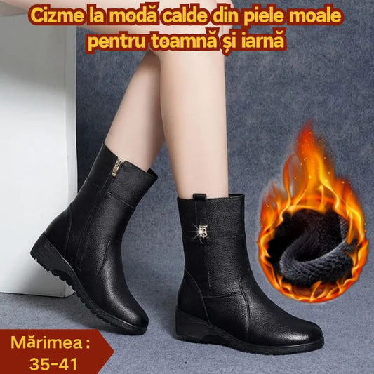【35-41】Botas nuevas de otoño e invierno, botas martin de piel suave_3853850