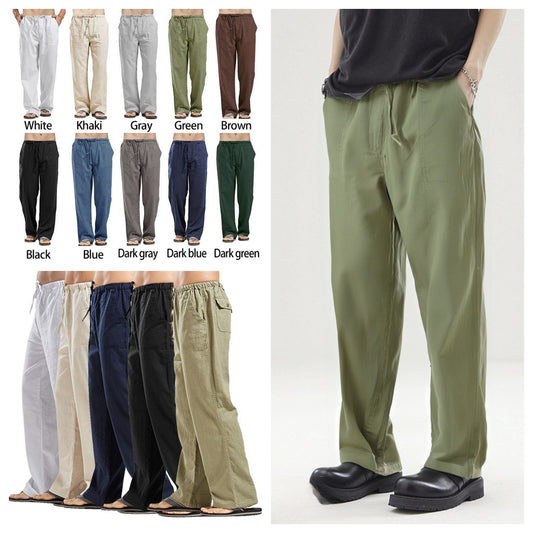 【S-5XL】Pantaloni casual pentru bărbați din bumbac – croială lejeră, material moale și respirabil_4039892