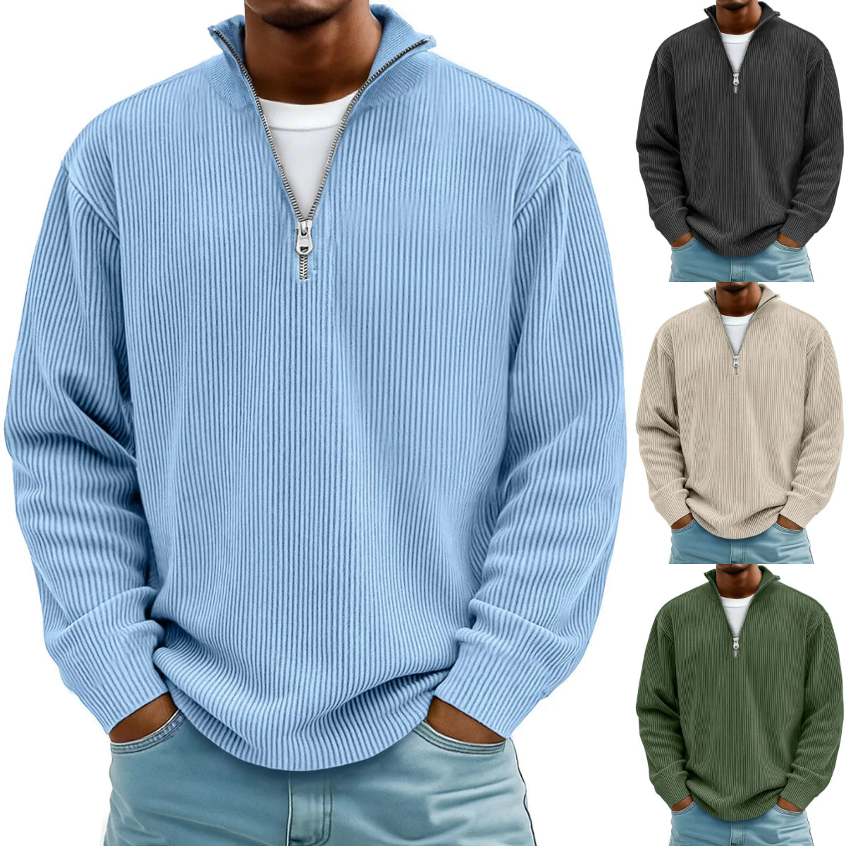 【S-5XL】Sudadera de cuello alto para hombre 2026: cómoda y suave, corte elegante, adecuada para usar en primavera y otoño