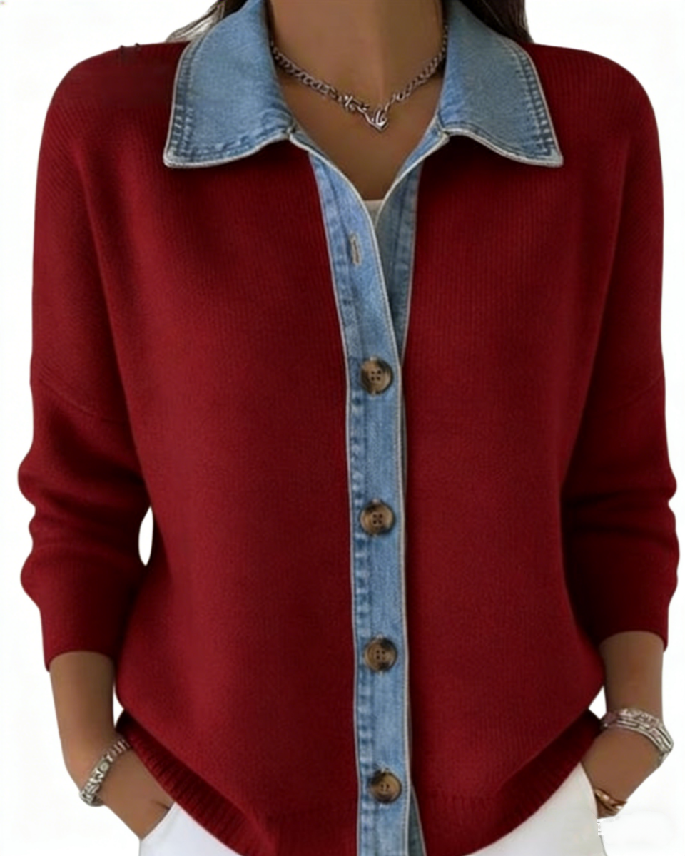 (S-3XL) -EOferta por tiempo limitado: Cárdigan de patchwork de mezclilla nuevo 2026