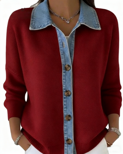 (S-3XL) -EOferta por tiempo limitado: Cárdigan de patchwork de mezclilla nuevo 2026