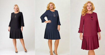 【S-5XL】 Vestido elegante de color sólido de alta calidad.