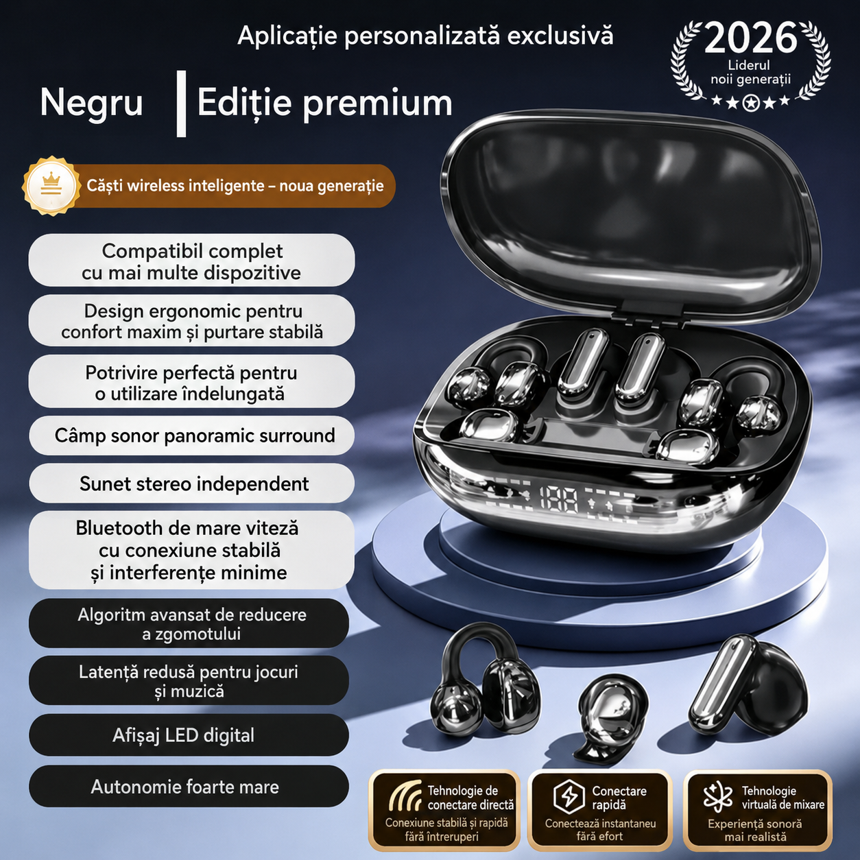 Căști wireless 6-în-1 GT699S, cu stiluri multiple și carcasă de urgență ✨
