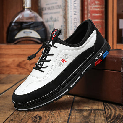 【39-48】Los zapatos de negocios casuales para hombre están hechos de cuero impermeable y resistente a las manchas con una suela suave para un uso cómodo.