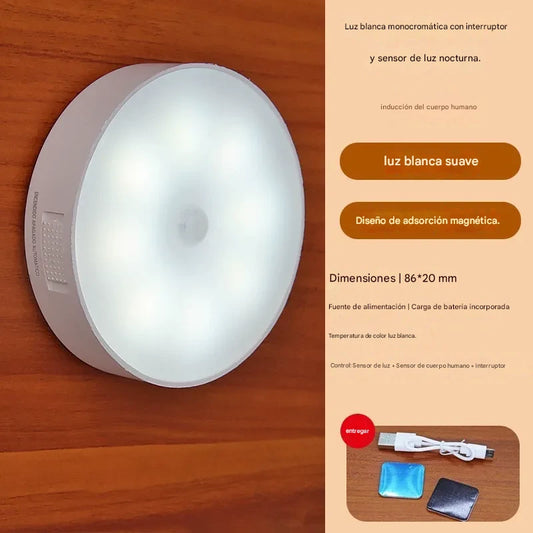 Luz LED con Sensor de Movimiento Recargable (Pack 4 Unidades) - Instalación Magnética Fácil