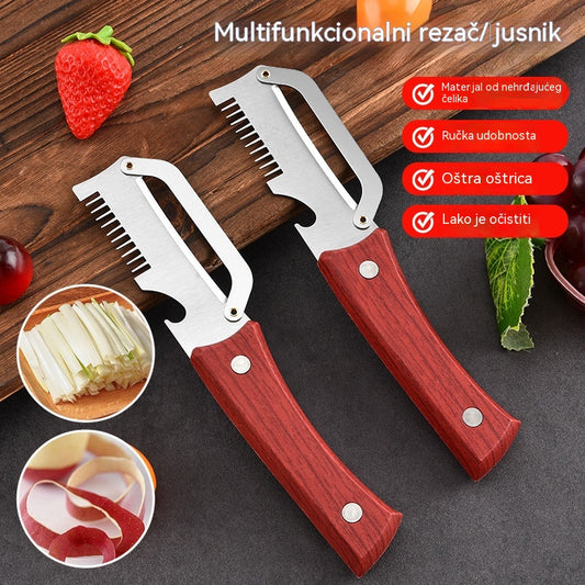 ✅Kupi 1 dobij 1 besplatno (2 artikla) 🧅🔪 Višenamjenska kuhinjska gulilica 3 u 1: Gulite, režite i otvarajte boce! 🔥