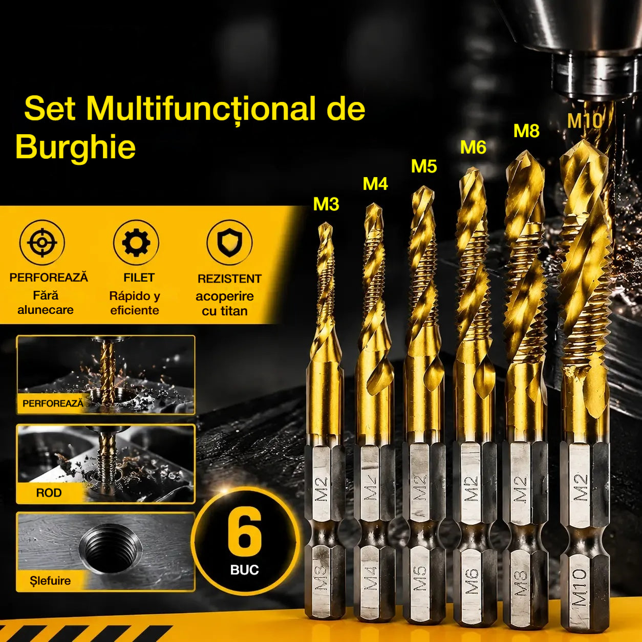 🔥【Cumperi 6, Primești 6 Gratuit (12 Bucăți)】🧰🔩 Set Multifuncțional de Burghie