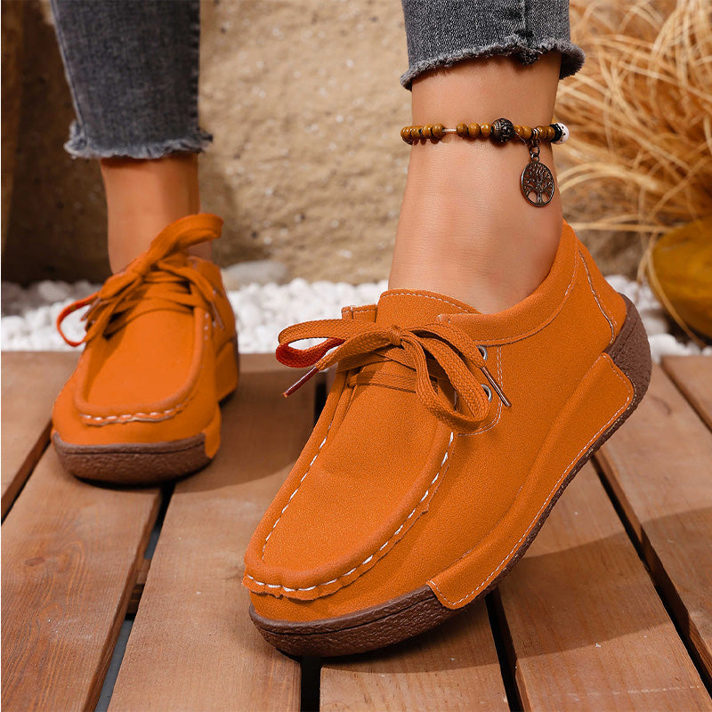 🔥🌟【50% de descuento】【36-43】Zapatos de mujer con suela gruesa y punta redonda – Calzado moderno y cómodo con soporte para los pies, que absorbe los impactos y ayuda a mantener una postura correcta.
