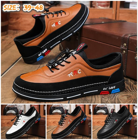 【39-48】Los zapatos de negocios casuales para hombre están hechos de cuero impermeable y resistente a las manchas con una suela suave para un uso cómodo.