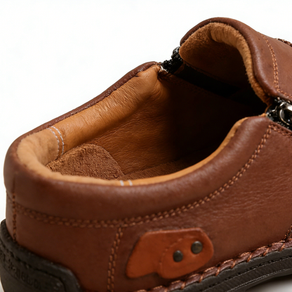 【38-48】Zapatos de conducción de cuero hechos a mano para hombre, sin cordones, con punta ancha y soporte para el arco