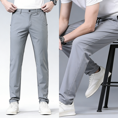 Pantalón masculino nuevo de seda elástica Ice para primavera y verano