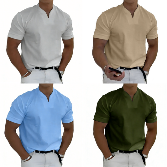 💪👔Polo deportivo para hombre en tallas grandes, de algodón elástico