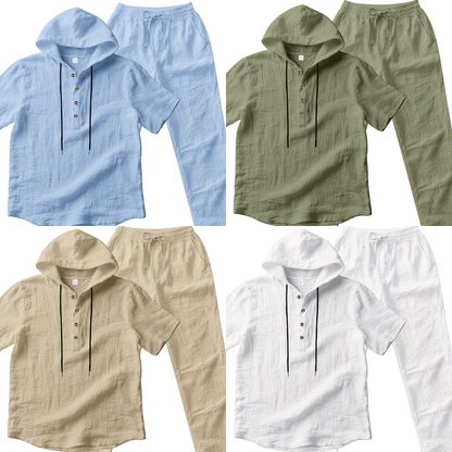 Conjunto de dos piezas para hombre: top holgado y pantalón con capucha ! Pago contra reembolso