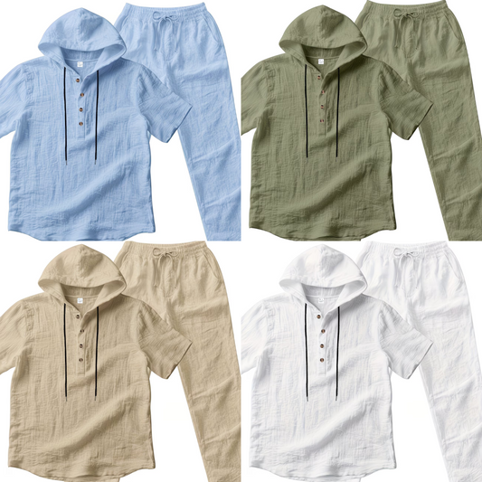 Conjunto de dos piezas para hombre: top holgado y pantalón con capucha ! Pago contra reembolso