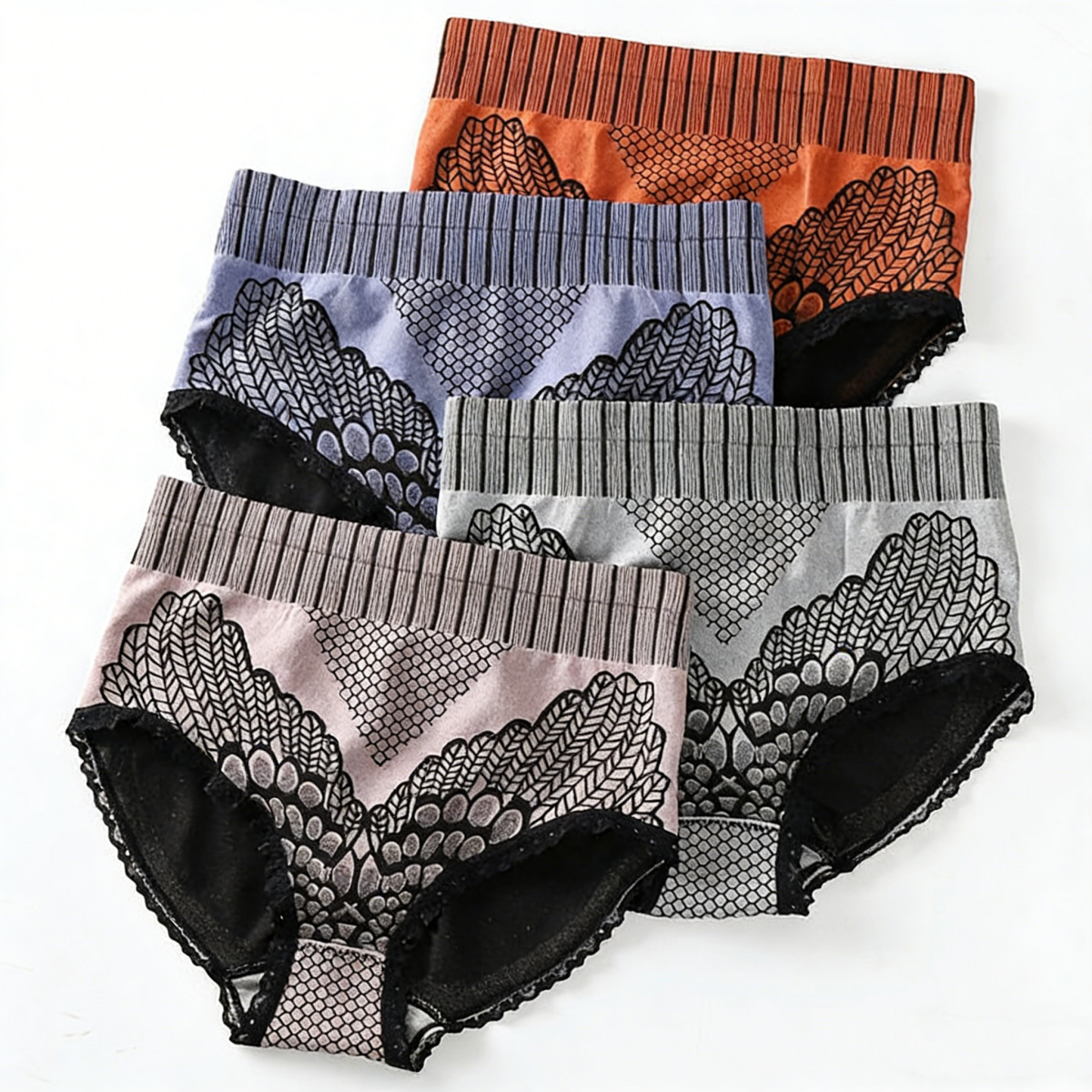 【7piezas】[40-85kg]Bragas con control de barriga de cintura alta para mujer