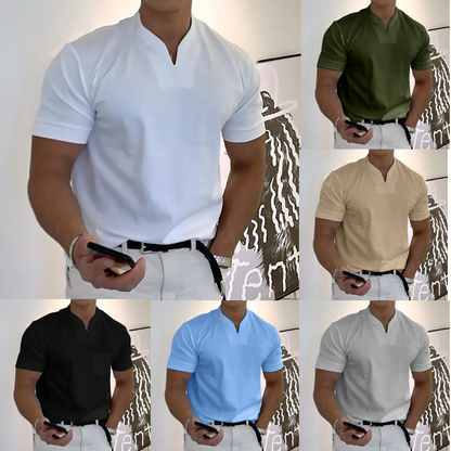 Polo deportivo para hombre en tallas grandes, de algodón elástico