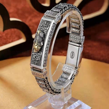 Pulsera de plata de ley para atraer la riqueza y la buena suerte