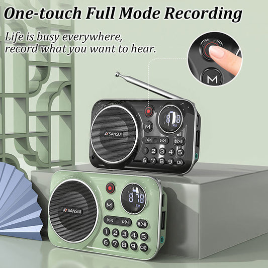 🎁【Oferta por tiempo limitado】Reproductor de música con radio Bluetooth portátil, puede insertar tarjetas y unidades flash USB_3868036
