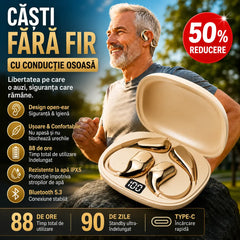 🔋Căști Bluetooth wireless cu design open-ear, cârlig pentru ureche și conducție osoasă🎙️🎧