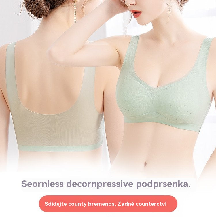 【Juego de 3 piezas】【40–120KG】Sujetador push-up de seda helada 2026 – sin costuras, ligero y transpirable ❄️💃【Comodidad diaria máxima】