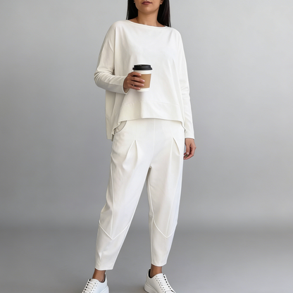 conjunto casual sencillo de algodón 2026 primavera-otoño, versátil para el día a día y el trabajo