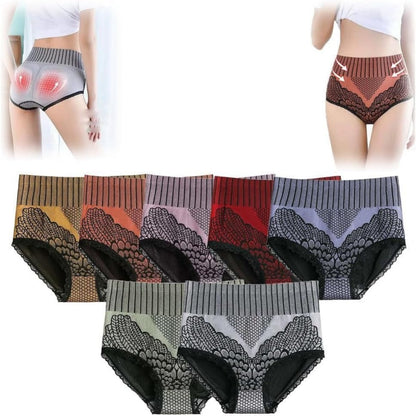 【7piezas】[40-85kg]Bragas con control de barriga de cintura alta para mujer