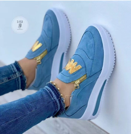 【35-43】Zapatos casuales con plataforma y cremallera lateral para mujer_3830428