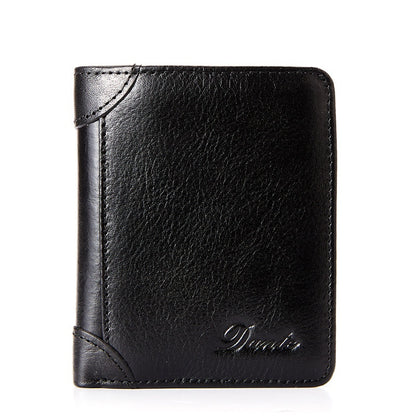 Nueva cartera antirrobo de cuero genuino para hombre