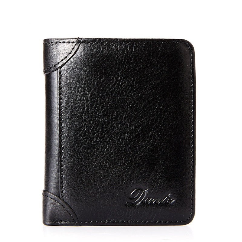 Nueva cartera antirrobo de cuero genuino para hombre