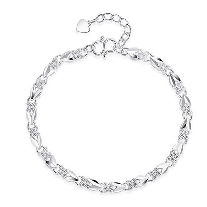 Love New Fashion Pulsera de plata 925 con un trébol de cuatro hojas para mujer
