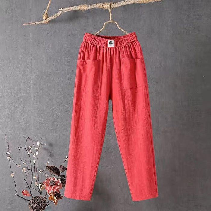 👖Popust do 50%+ Plaćanje pouzećem👖【M-4XL】Ženske ljetne svakodnevne hlače od pamuka i lana, lagane, prozračne i udobne