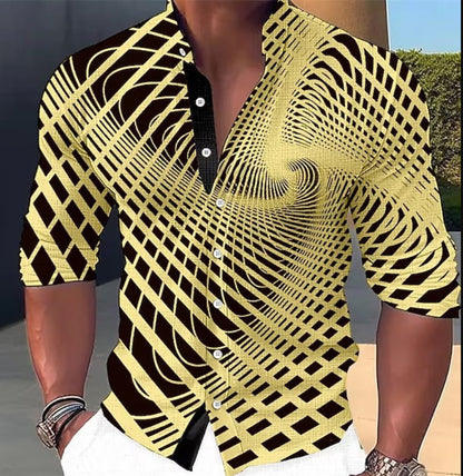 【50% RABAT! 】Męska koszula 3D z nadrukiem – stylowa, kolorowa, przyciąga wzrok!
